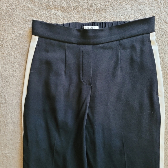 Aritzia Babaton Cohen black pant with white side stripes size 2​ - Picture 4 of 11